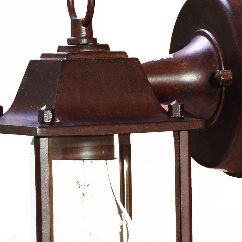 Dark Brown Hanging Glass Lantern Wall Light - AFS