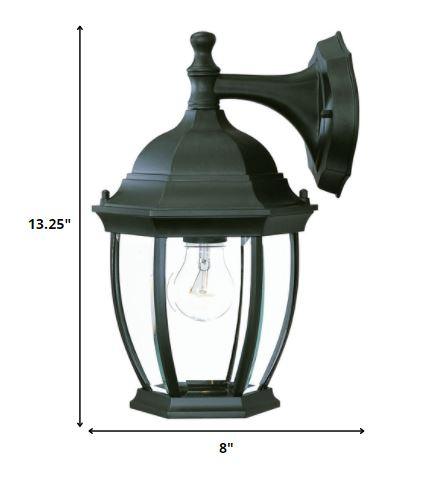 Matte Black Wide Hanging Lantern Wall Light - AFS