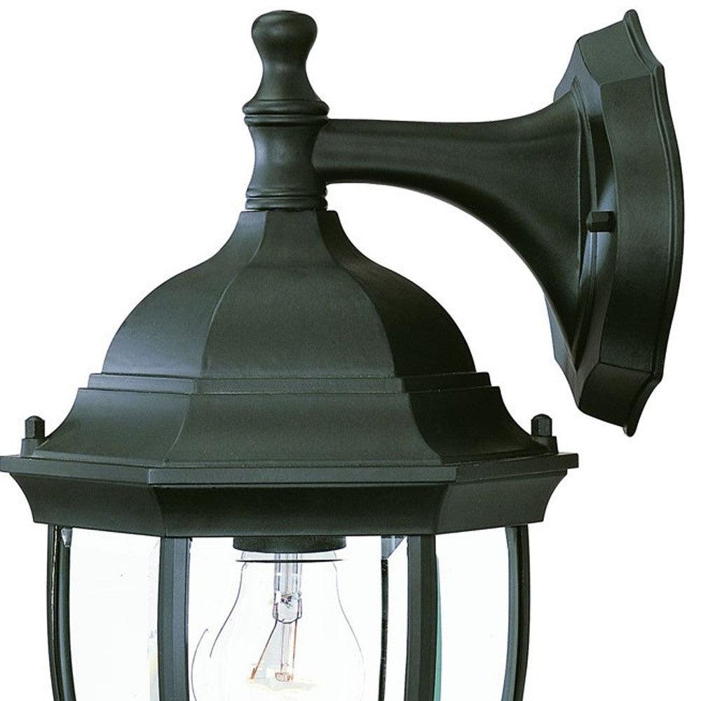 Matte Black Wide Hanging Lantern Wall Light - AFS