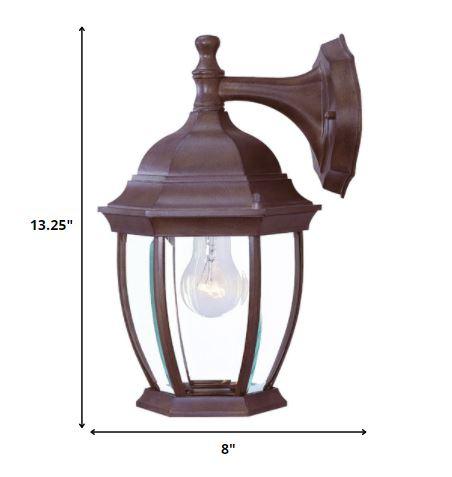 Dark Brown Wide Hanging Lantern Wall Light - AFS