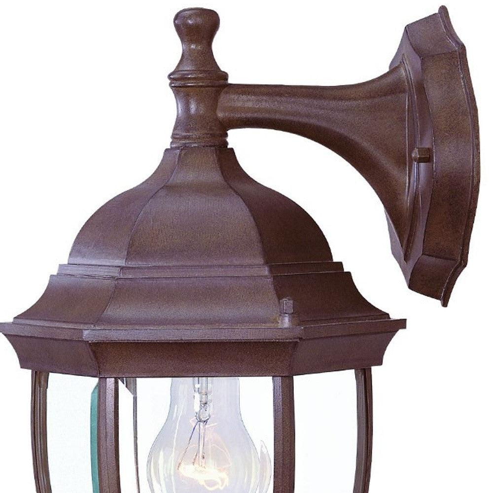 Dark Brown Wide Hanging Lantern Wall Light - AFS