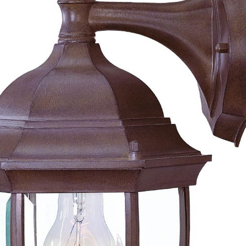 Dark Brown Wide Hanging Lantern Wall Light - AFS