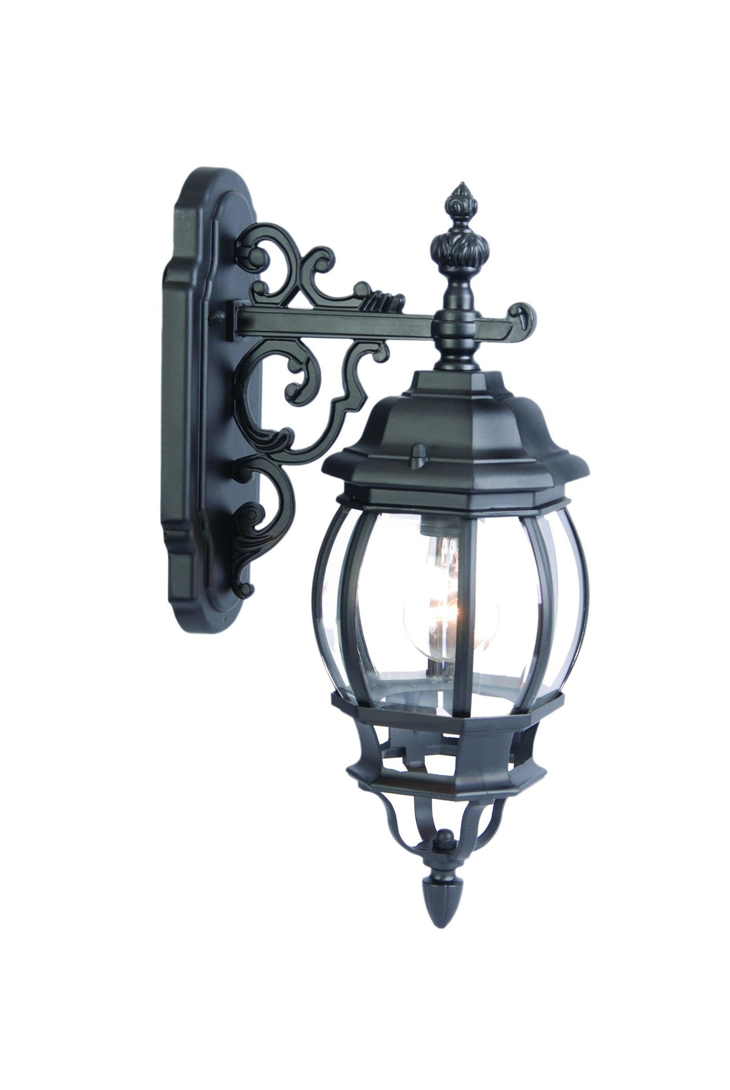 Matte Black Hanging Glass Globe Wall Light - AFS