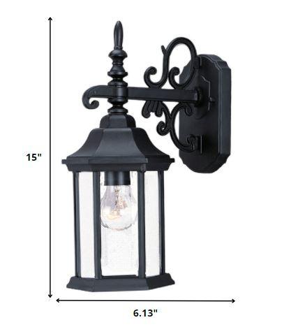 Petite Matte Black Domed Hanging Glass Lantern Wall Light - AFS