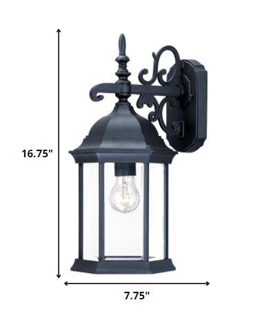 Narrow Matte Black Domed Hanging Glass Lantern Wall Light - AFS