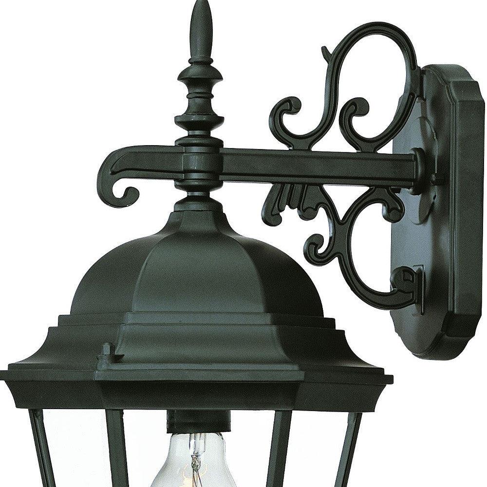 Matte Black Domed Glass Hanging Lantern Wall Light - AFS