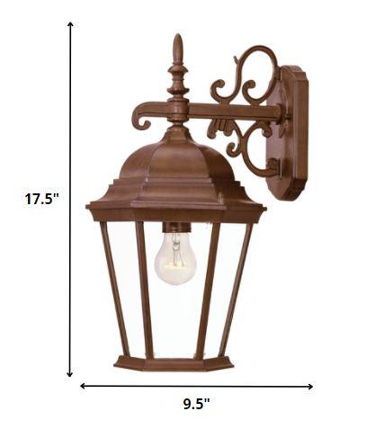 Brown Domed Hanging Lantern Wall Light - AFS