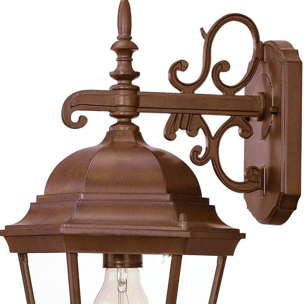 Brown Domed Hanging Lantern Wall Light - AFS