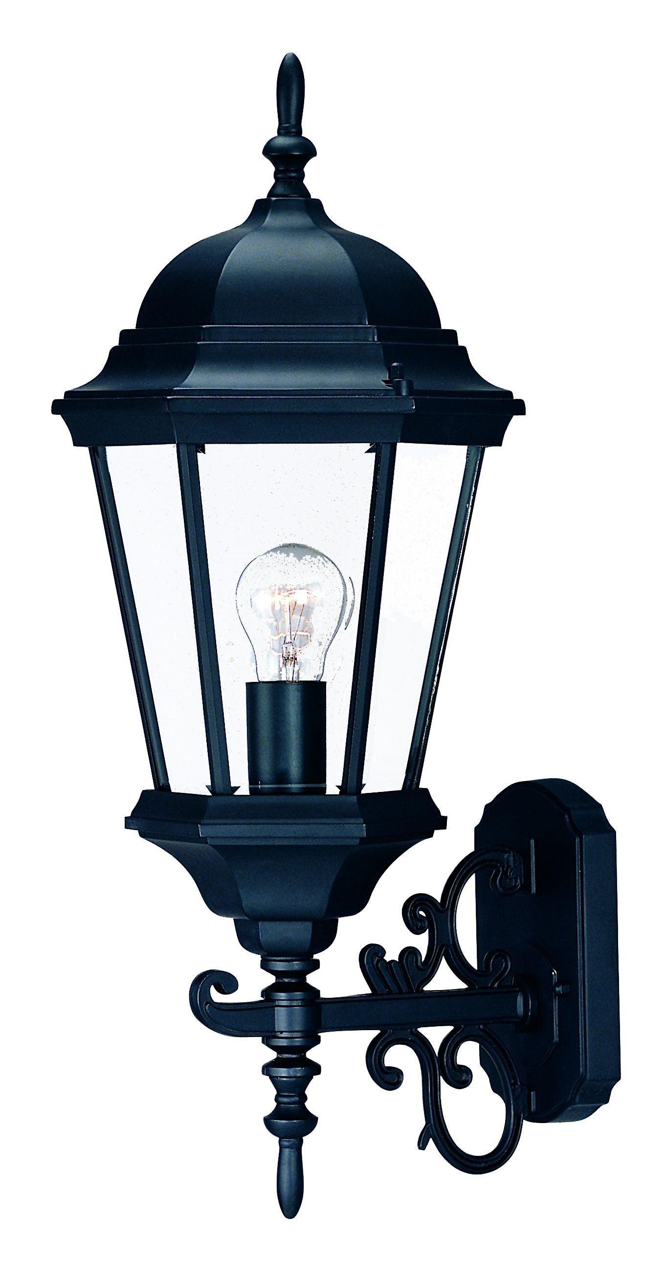 Matte Black Domed Glass Lantern Wall Light - AFS