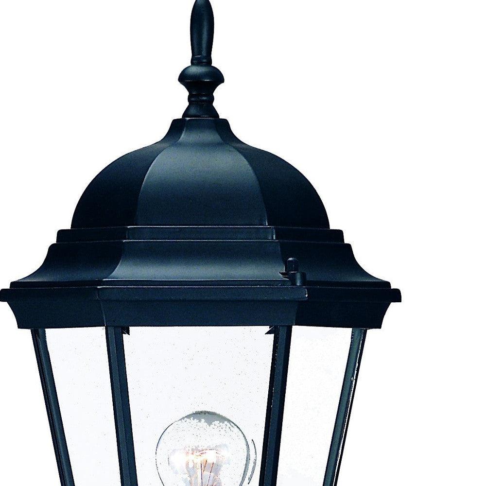 Matte Black Domed Glass Lantern Wall Light - AFS