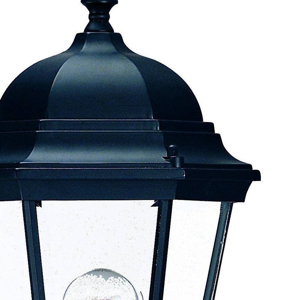 Matte Black Domed Glass Lantern Wall Light - AFS