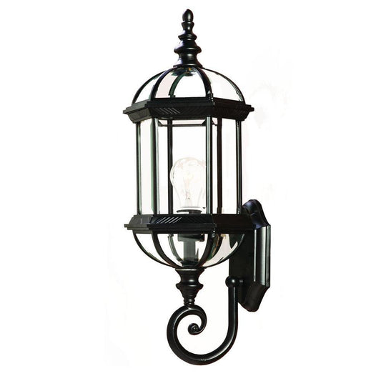 Matte Black Cylindrical Lantern Wall Light - AFS