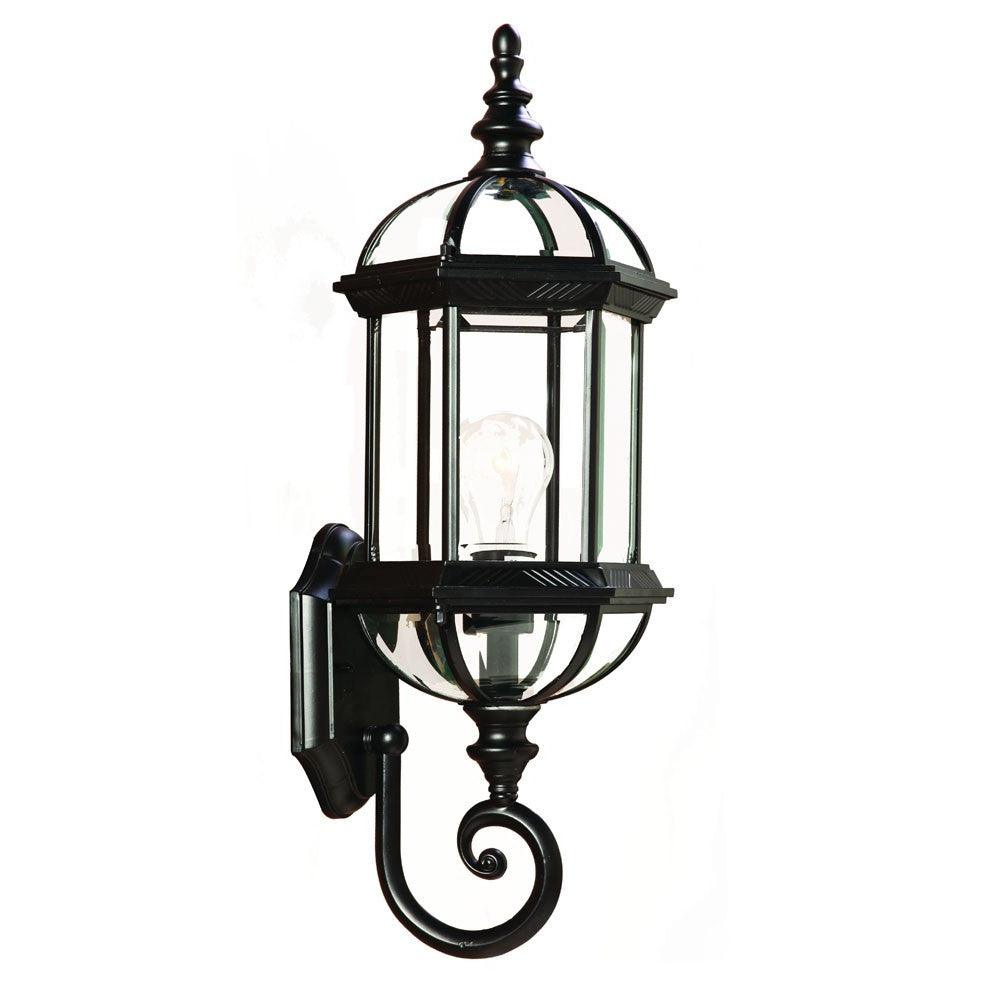 Matte Black Cylindrical Lantern Wall Light - AFS