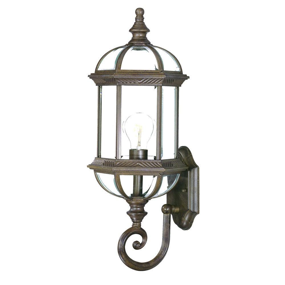 Antique Brown Cylindrical Lantern Wall Light - AFS