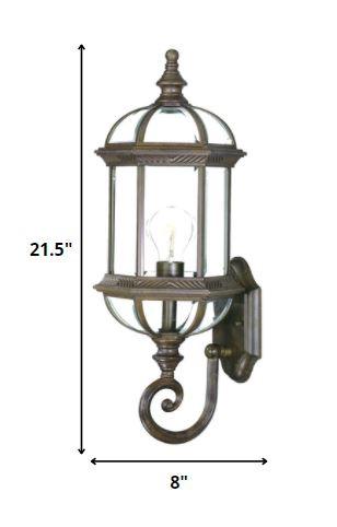 Antique Brown Cylindrical Lantern Wall Light - AFS