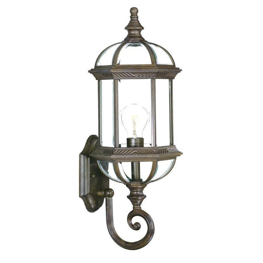 Antique Brown Cylindrical Lantern Wall Light - AFS