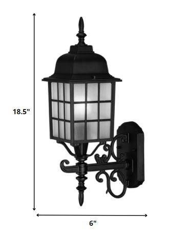 Matte Black Window Pane Lantern Wall Sconce - AFS