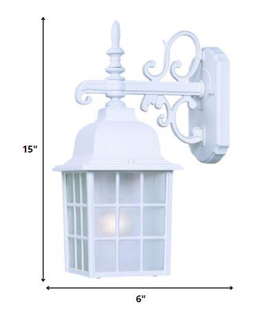 White Window Pane Lantern Wall Light - AFS