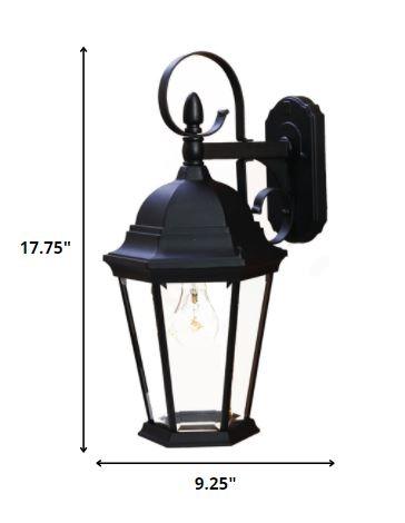 XL Matte Black Swing Arm Hanging Lantern Wall Light - AFS