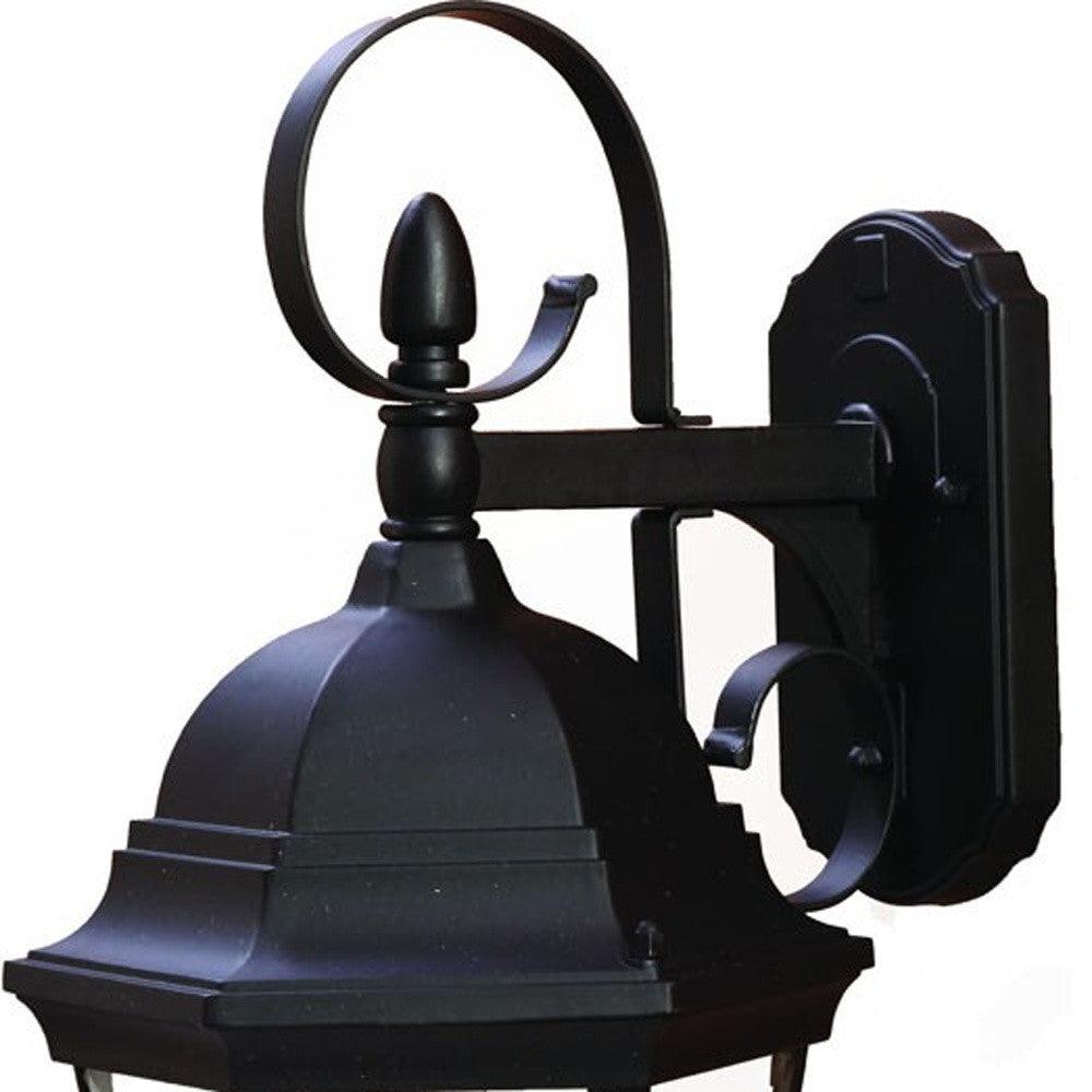 XL Matte Black Swing Arm Hanging Lantern Wall Light - AFS