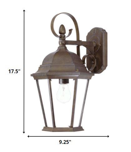 XL Dark Brown Swing Arm Hanging Lantern Wall Light - AFS