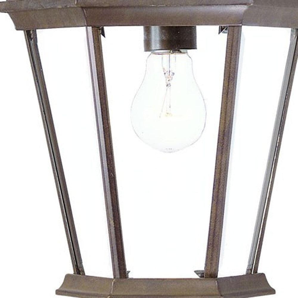 XL Dark Brown Swing Arm Hanging Lantern Wall Light - AFS