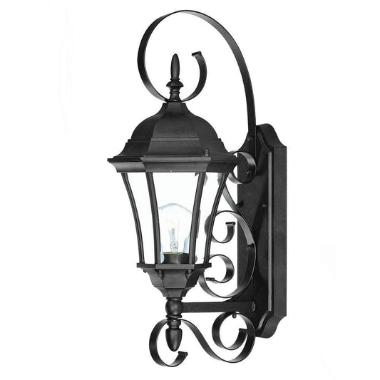 Matte Black Swing Arm Lantern Wall Light - AFS