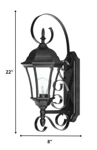 Matte Black Swing Arm Lantern Wall Light - AFS