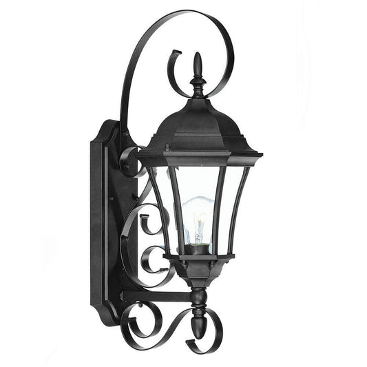 Matte Black Swing Arm Lantern Wall Light - AFS