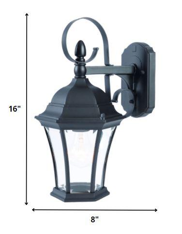 Matte Black Swing Arm Hanging Lantern Wall Light - AFS