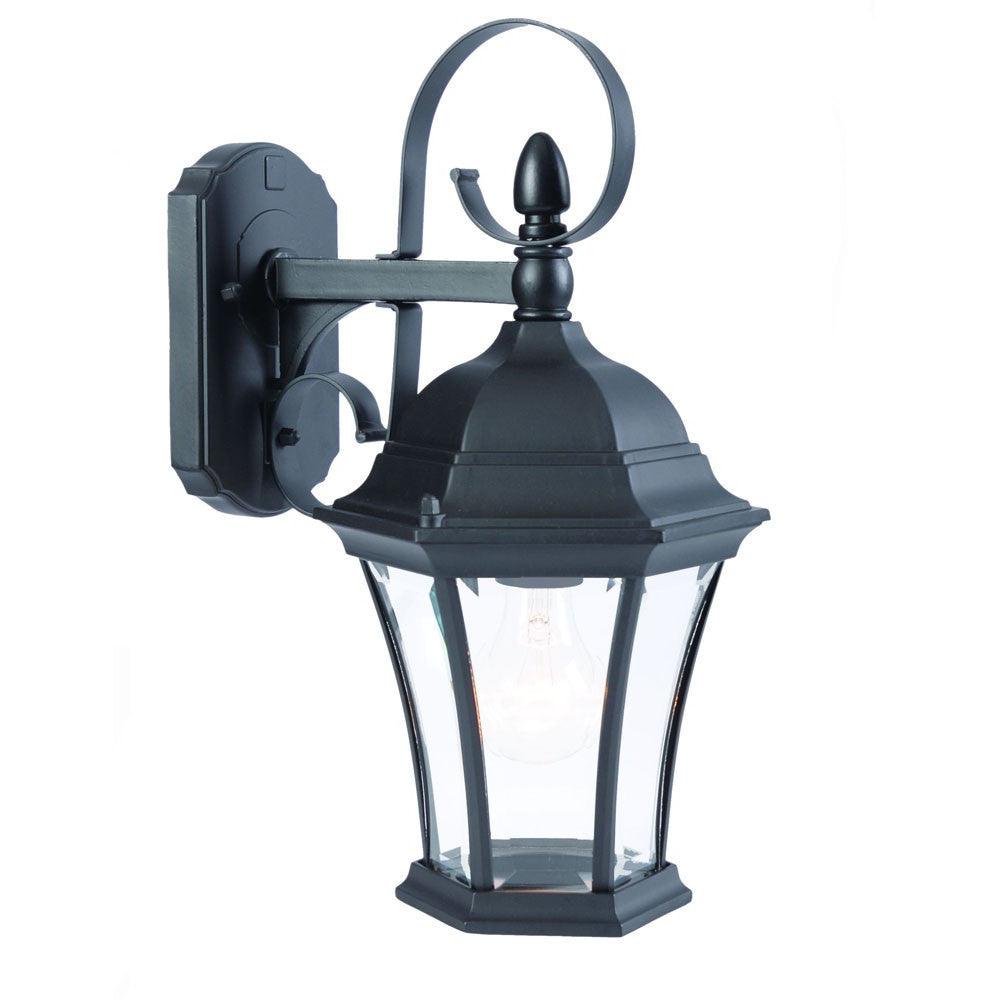 Matte Black Swing Arm Hanging Lantern Wall Light - AFS