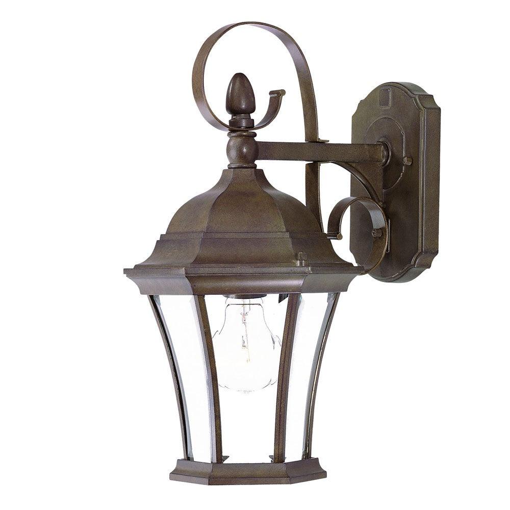 Dark Brown Swing Arm Hanging Lantern Wall Light - AFS