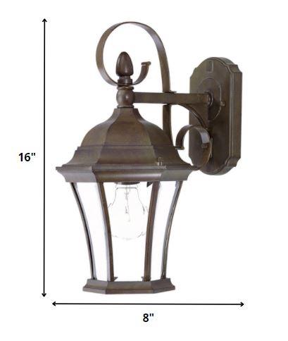 Dark Brown Swing Arm Hanging Lantern Wall Light - AFS