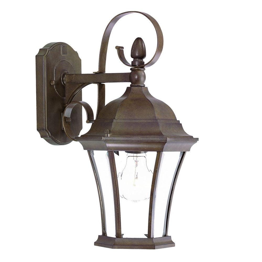 Dark Brown Swing Arm Hanging Lantern Wall Light - AFS