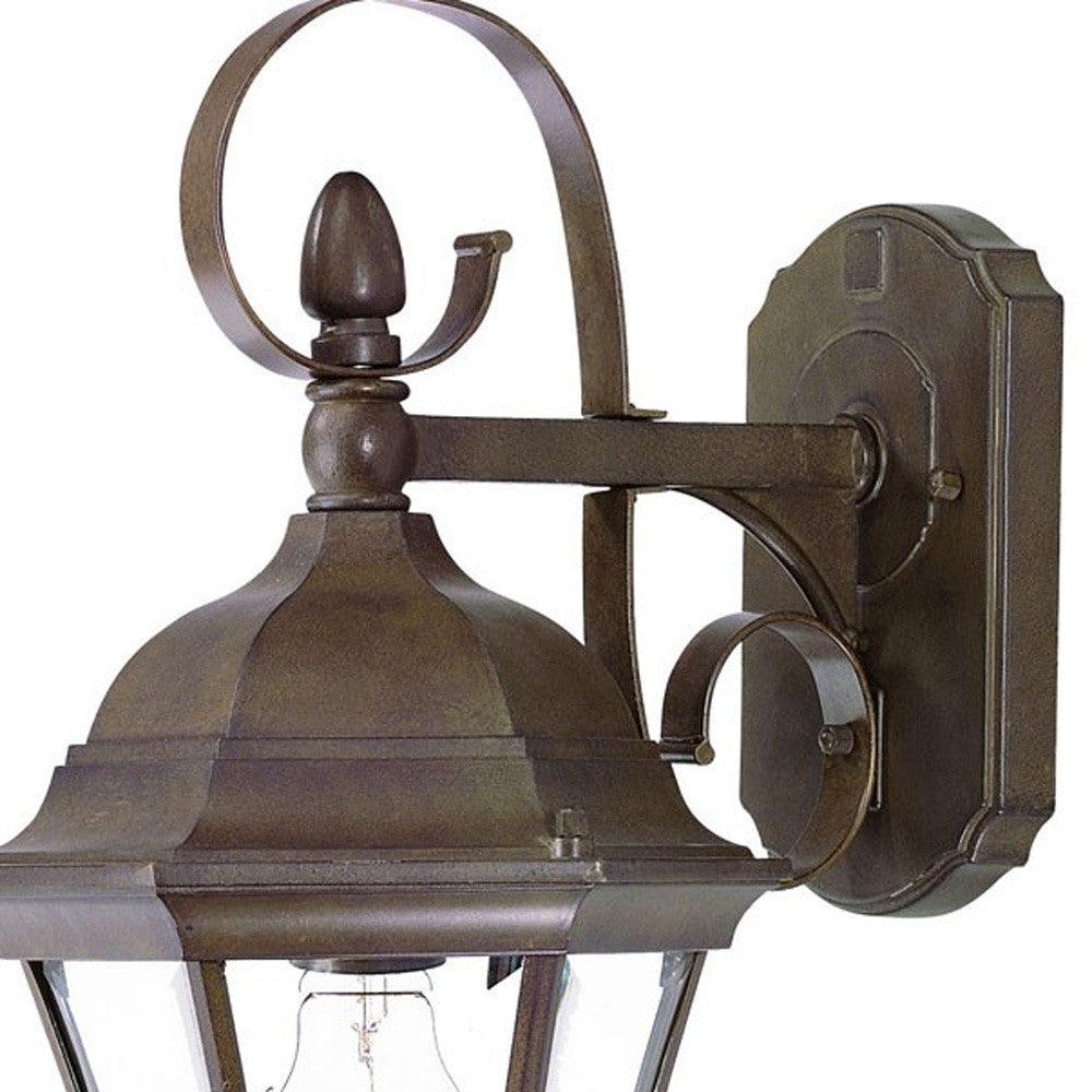 Dark Brown Swing Arm Hanging Lantern Wall Light - AFS