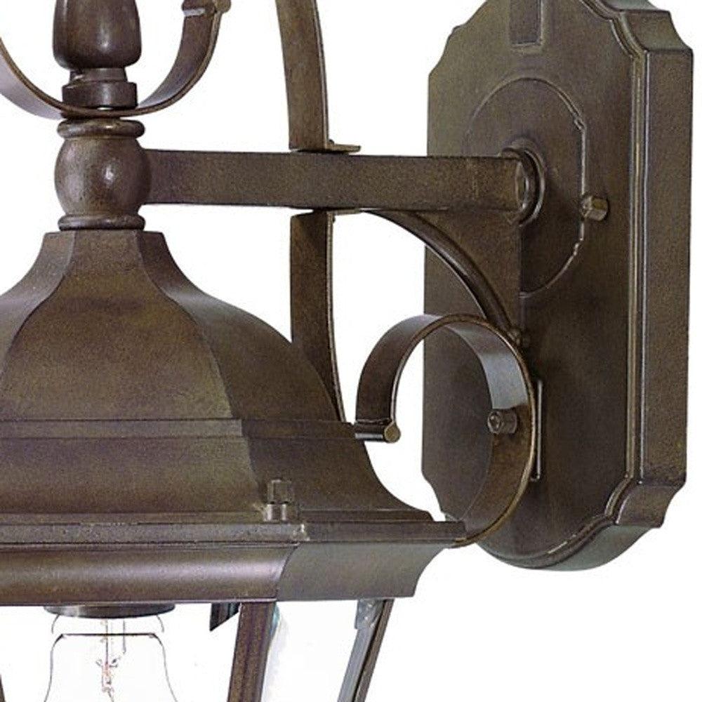 Dark Brown Swing Arm Hanging Lantern Wall Light - AFS