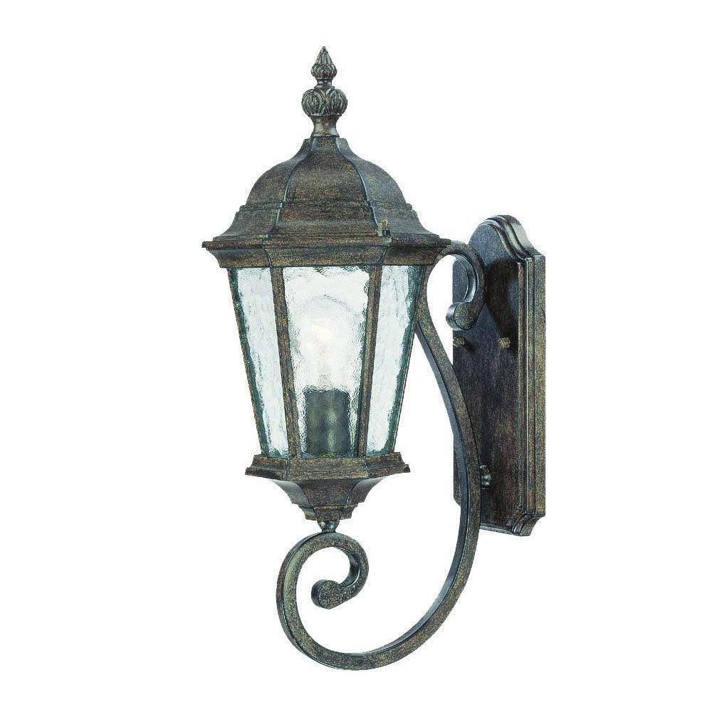 One Light Antique Black Carousel Lantern Wall Light - AFS