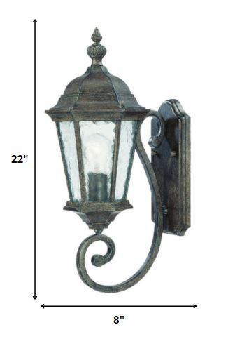 One Light Antique Black Carousel Lantern Wall Light - AFS