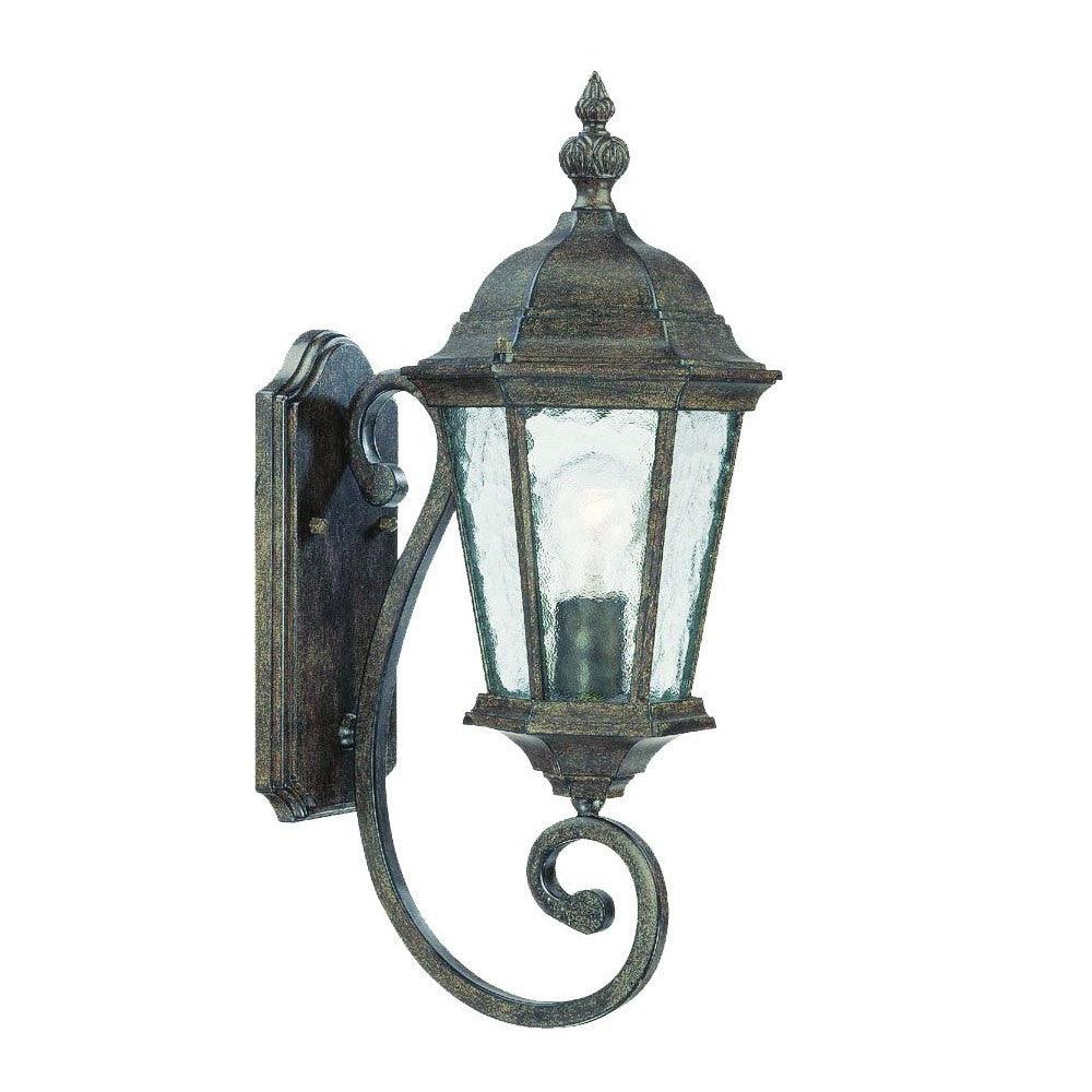 One Light Antique Black Carousel Lantern Wall Light - AFS