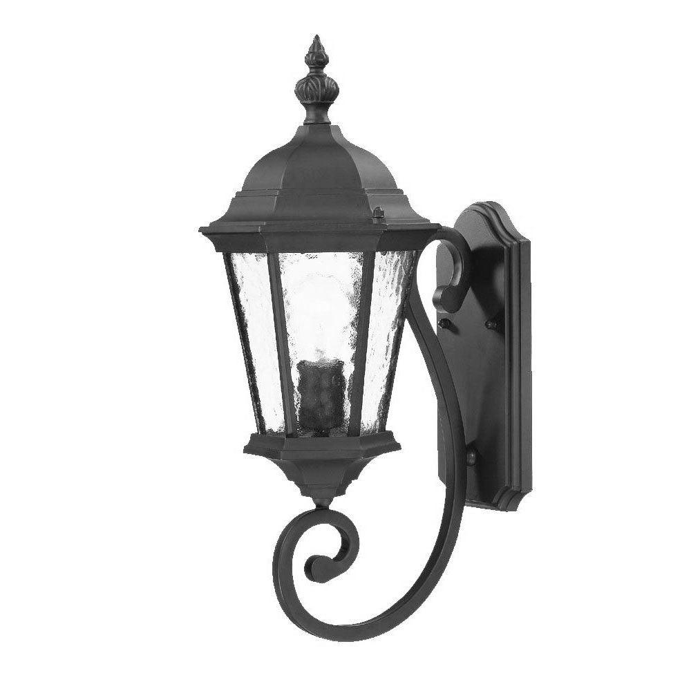 One Light Matte Black Carousel Lantern Wall Light - AFS