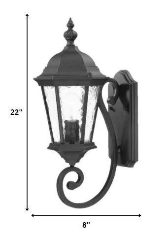 One Light Matte Black Carousel Lantern Wall Light - AFS