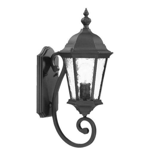 One Light Matte Black Carousel Lantern Wall Light - AFS