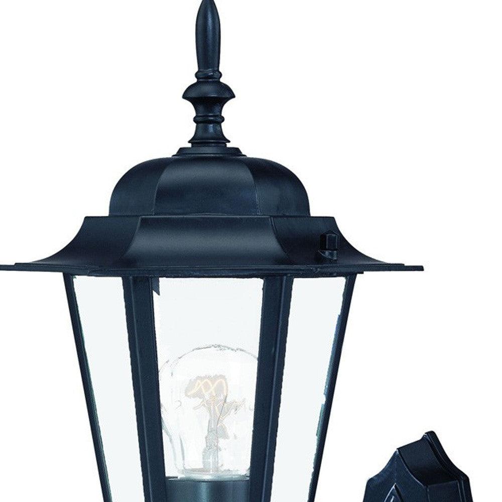 Matte Black Glass Lantern Wall Light - AFS