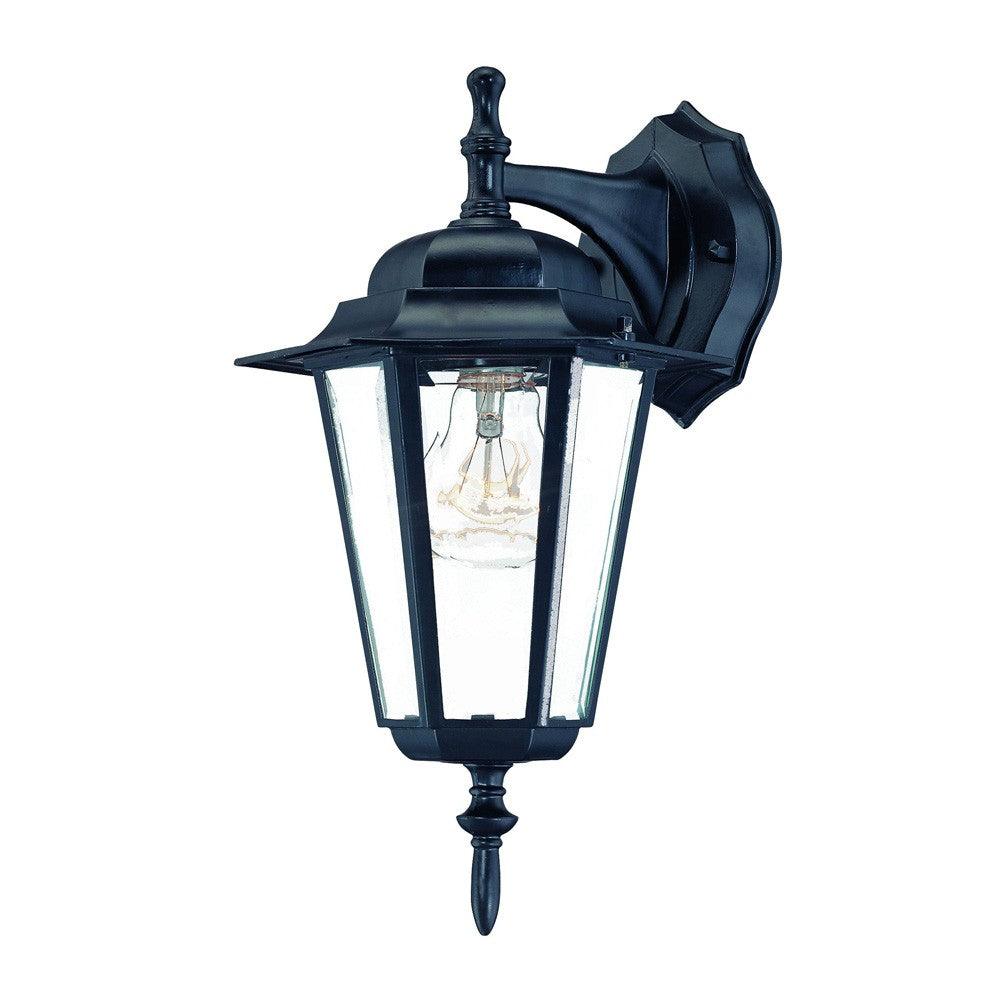 Matte Black Glass Hanging Lantern Wall Light - AFS