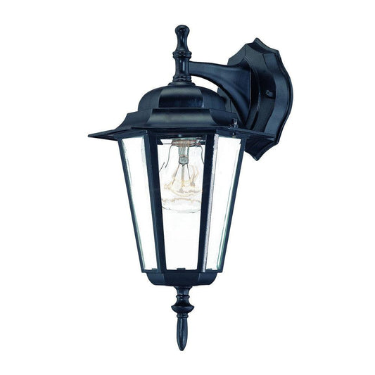 Matte Black Glass Hanging Lantern Wall Light - AFS