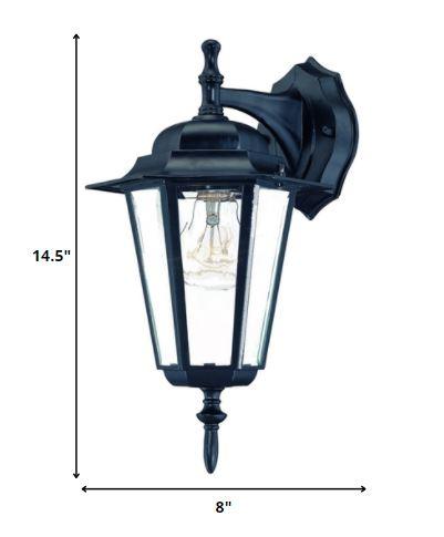 Matte Black Glass Hanging Lantern Wall Light - AFS