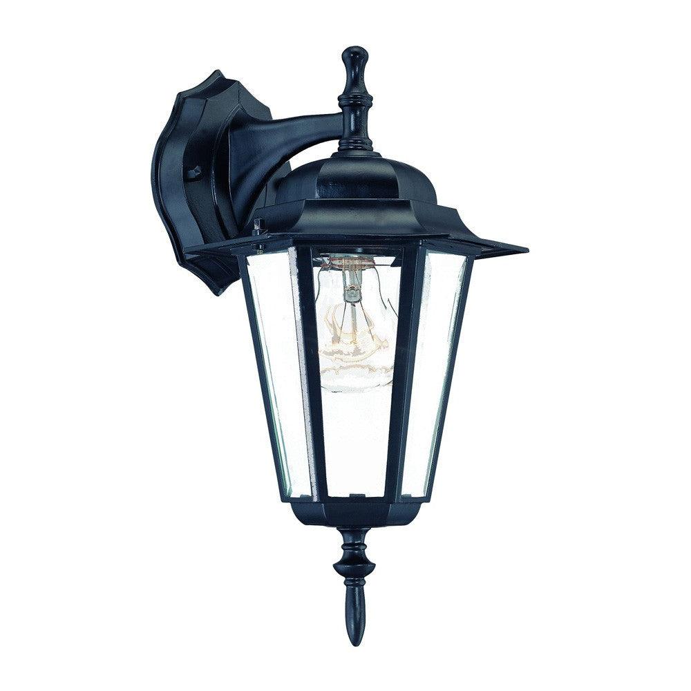 Matte Black Glass Hanging Lantern Wall Light - AFS