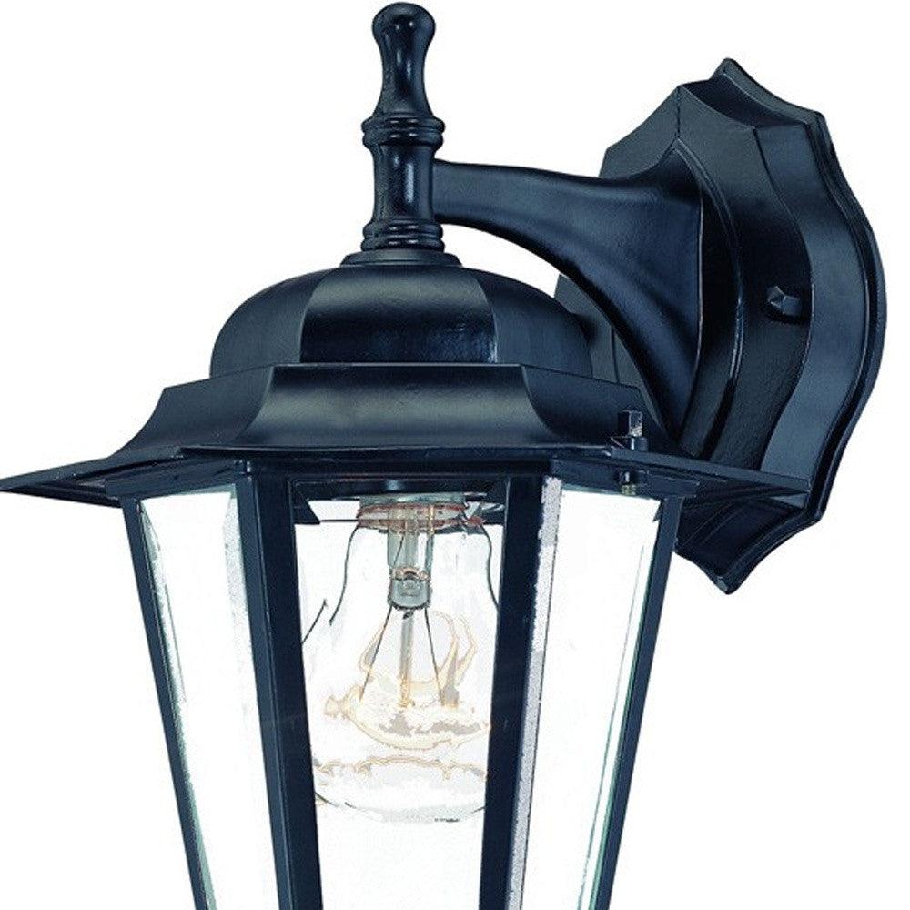 Matte Black Glass Hanging Lantern Wall Light - AFS