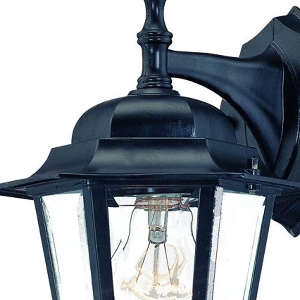 Matte Black Glass Hanging Lantern Wall Light - AFS