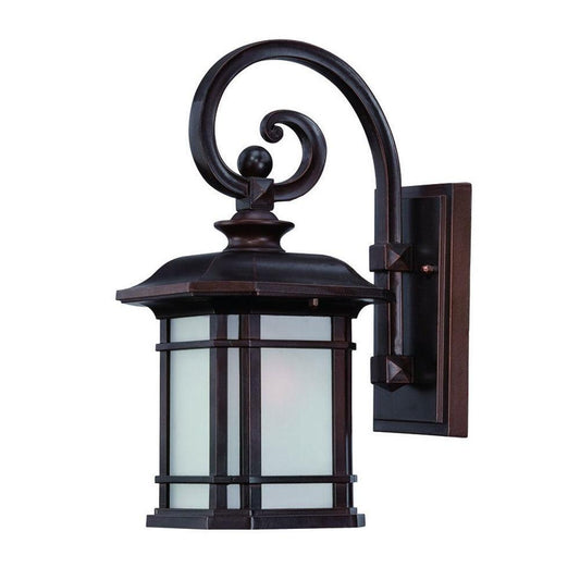 Antique Bronze Frosted Linen Glass Lantern Wall Light - AFS